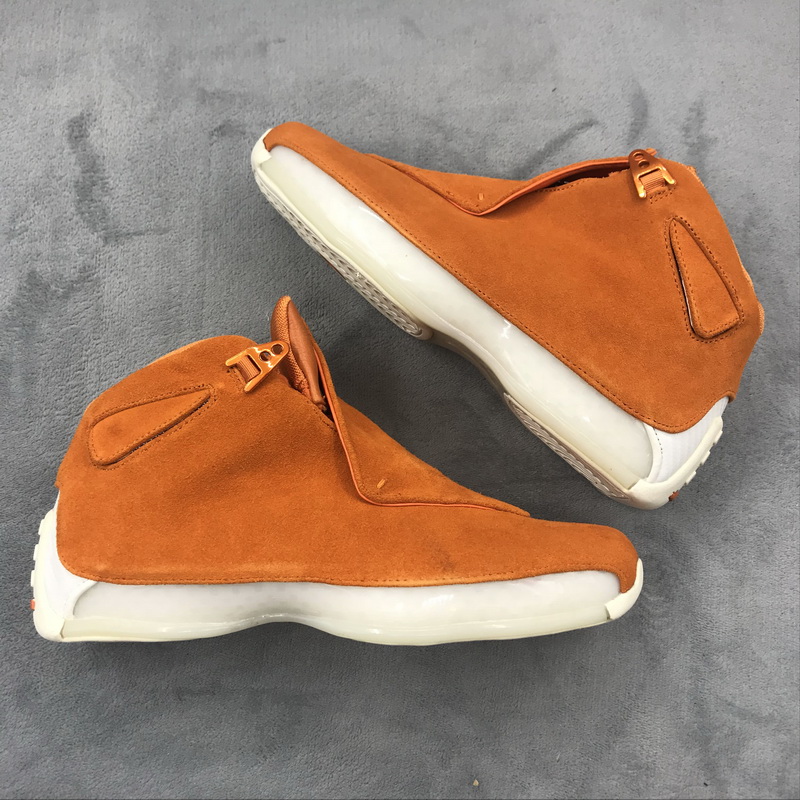 Authentic Air Jordan 18 Orange Suede